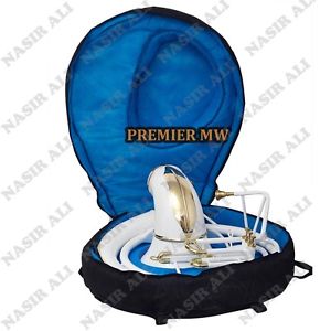 PMW Bb PITCH SOUSAPHONE BIG BELL 25" WITH FREE CARRY BAG + MP + WHITE LACQUERED