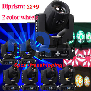6p DJ 230W 7R Sharpy Beam Moving Head Light biprism32+9 Stage Light 2GOBO wheel