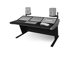 Sterling Modular Multi-Station | 3 Bay Desk + Speaker Platforms Brushed Aluminum