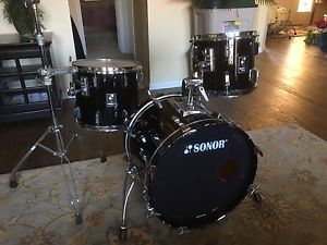 Black Sonor Lite Drum Set with 20-12-14 Bass Drum -  Scandinavian Birch!