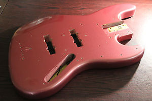 1964 Fender Jazz Bass Body Refinished Burgundy Mist Nitro Finish Near Mint