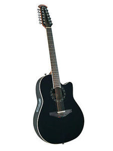 OVATION OVA STD BALL 12ST CTR BLK W/CS 2751AX-5 w/ free chromatic tuner