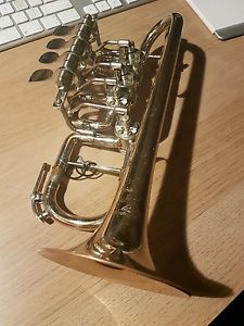 B&S Meister J. Scherzer Markneukkirchen Bb/A Rotary Piccolo Trumpet