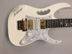 Steve Vai Ibanez JEM autographed and doodled on by Vai and signed byJoe Satriani