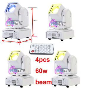 super bright 60W 4in1 RGBW Beam LED MINI Moving Head DMX Disco Stage Lighting