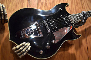 Near Mint Silvertone Sovereign Pro Black Electric Guitar Kiss Signature Model