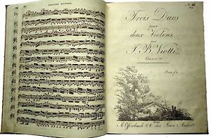 1793 Wolfgang Mozart Giovanni Viotti Joseph Haydn Violons Engraved Sheet Music