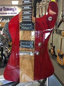 DBZ Diamond Guitars Red Hailfire w Alligator Form Fit Flight Case