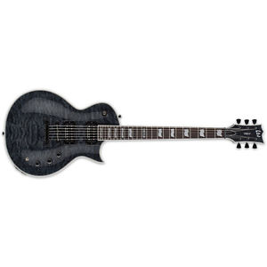 ESP LTD EC-1000 Piezo Guitar, Quilt Maple, See-Thru Black, Rosewood +Picks