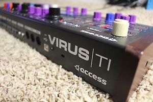 Access Virus TI Desktop Synthesizer Upgraded Knobs with white rack ears