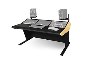 Sterling Modular Multi-Station | 3 Bay Desk + Speaker Platforms | Natural Maple