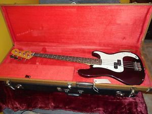 Fender Precision Bass Guitar - Mexico - Burgandy w/ case