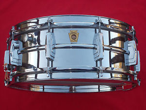 Vintage 1960s Ludwig 5x14 Supraphonic Chrome Over Brass Snare Drum
