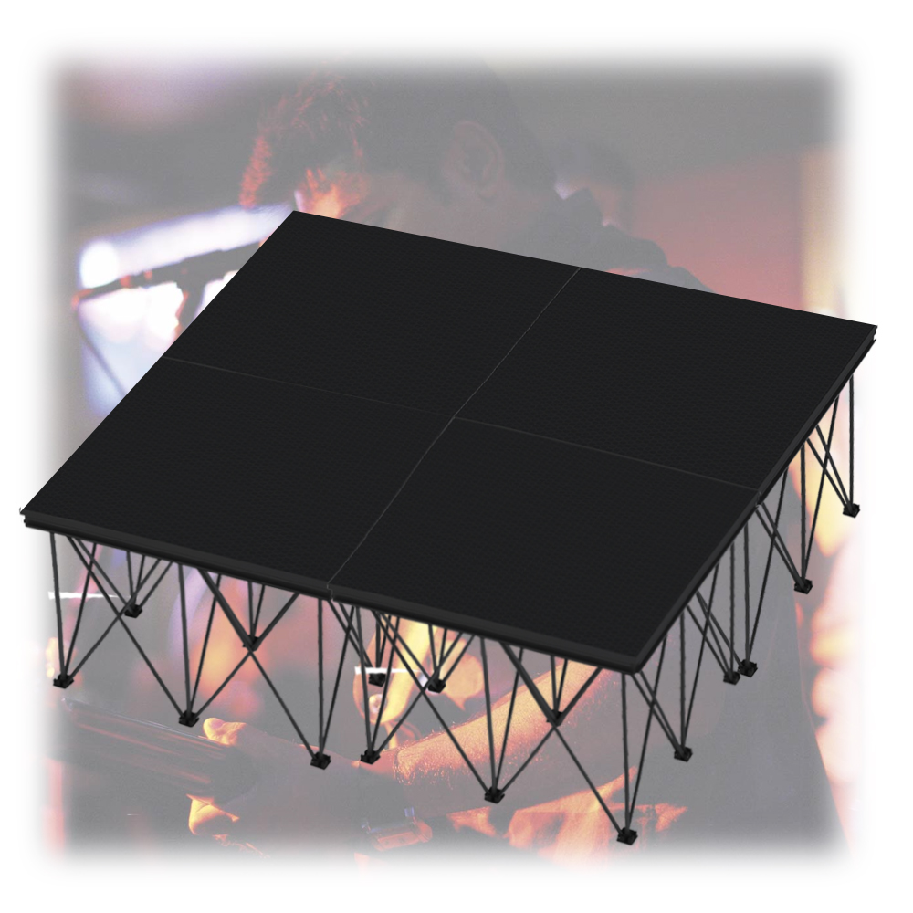 4 Panther 1mx1m Performance Band Platform Staging Stage Decks 20cm Risers Clamps