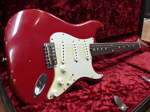 Used Fender Custom Shop 1960 Stratocaster Relic Dakota Red Matching Head 2012