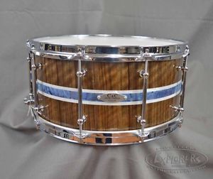 C&C Custom Snare Drum 6.5x14 Maple Gum w/ Outer Ply of Teak
