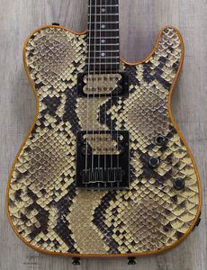 Schecter USA Custom Shop PT Snakeskin Guitar, Handwound Pasadena Pickups, Ebony