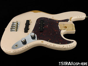 LOADED 2017 Fender Flea Road Worn Jazz J BASS BODY Nitro  Shell Pink Relic