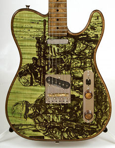 Walla Walla Guitar Company Maverick Pro T-Top Electric Guitar Green Soldier