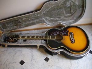 Epiphone EJ-200 Vintage Sunburst Acoustic Guitar w/Hard Shell Case