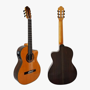 Vintage Design Cutway Shape Solid Top Electrical Classical Guitar (SC02CRCE)