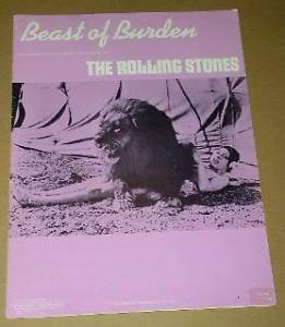 Rolling Stones Beast Of Burden Sheet Music Vintage 1978 Lion Woman Rare Item