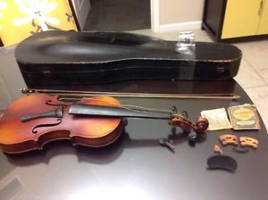 Violin Vintage German Conservatory Violin With Case And Bow