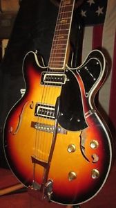 Vintage Circa 1971 Univox Aria ES-335 Copy Sunburst Finish Killer Pickups Tone