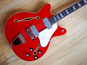 1966 Fender Coronado II Vintage Hollowbody Electric Guitar Cherry 100% Stock ohc