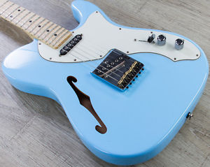 G&L USA ASAT Classic Thinline Semi-Hollow Guitar Maple Board Himalayan Blue