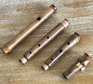 Vintage one keyed German Palisander Wood Baroque Traverso - Flute in D, 415Hz.