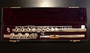 Yamaha Allegro Open Hole Flute / Original Hard Case / Silver with Gold Lip Plate