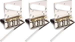 Super-Vee Maverick Tele Bridge Kit - 4-screw, Nickel Fi... (3-pack) Value Bundle