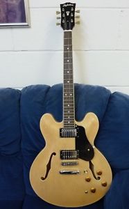 59' retro dot marker, blonde 335 semi acoustic guitar, humbuckers, de luxe case