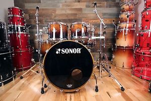 SONOR ASCENT CUSTOM 4 PIECE DRUM KIT BURNT FADE LACQUER B-STOCK SPECIAL!