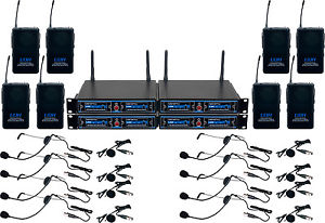 VocoPro Eight Channel UHF/DSP Hybrid Bodypack Wireless Microphone Package