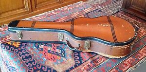 Vintage 1930's Gibson-Geib tweed / striped guitar case for L-5, SJ-200 etc.