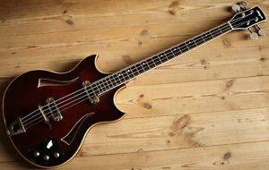 EXTREMELY RARE VINTAGE 60s MIGMA FLORENTINE THINLINE SEMI AKUSTIK BASS GITARRE