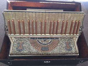 Rare Vintage Italo American Accordion, Rhinestones & Case