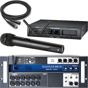 Soundcraft Ui 16 Digital Mixer with Audio-Technica System 10 Pro Wireless Mic