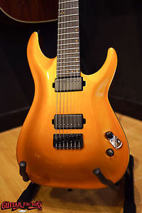 Schecter KM-7 Lambo Orange Electric Guitar 7 String NEW Keith Merrow
