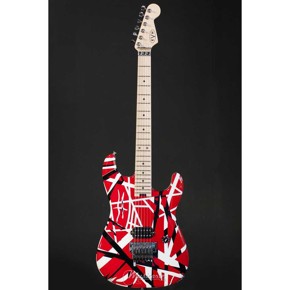 EVH STRIPED SERIES RED WITH BLACK STRIPES VAN HALEN FRANKENSTEIN