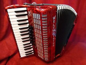 NEW Weltmeister Piano Accordion Red Achat 80 34/80 LMM From Germany