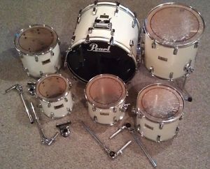 White Pearl World & Session Series drums w/ tom mounts, 6-piece basic drums