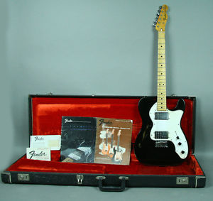 Vintage 1972 Fender Telecaster Thinline Custom Black Semi-Hollow Guitar w/OHSC