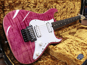 Free Shipping Used Suhr Pro Series S6 Magenta Pink Stain Electric Guitar