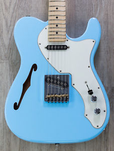 G&L USA ASAT Classic Thinline Guitar, Himalayan Blue, Semi-Hollow