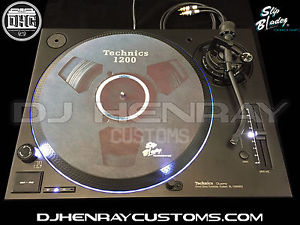 2 custom matte black Technics SL 1200 mk5's w white leds & halos internal ground