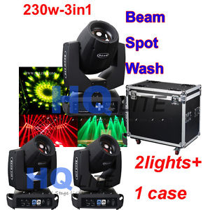 biprism 32+9 moving head light 230w 7R 3in1 beam spot wash zoom light 2pcs+case
