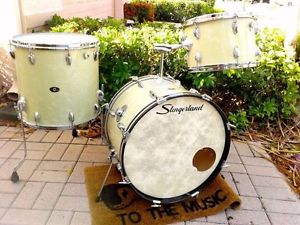 1967 Slingerland White Marine Pearl Drumset Gene Krupa Model 1N